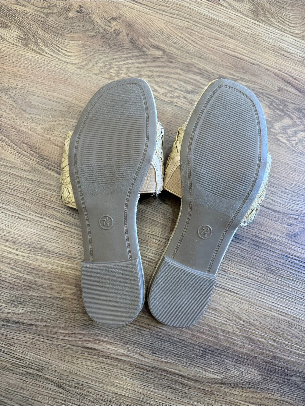 a new day Woven Raffia Slide Sandals in Natural Tan - Picture 3 of 3